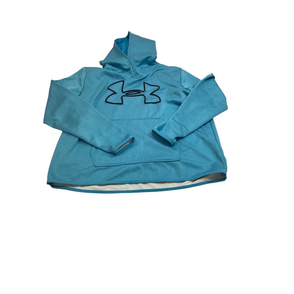 Under Armour Big Logo Hoodie Light Blue Heather Loose Fit Sweatshirt‎ XL-0157